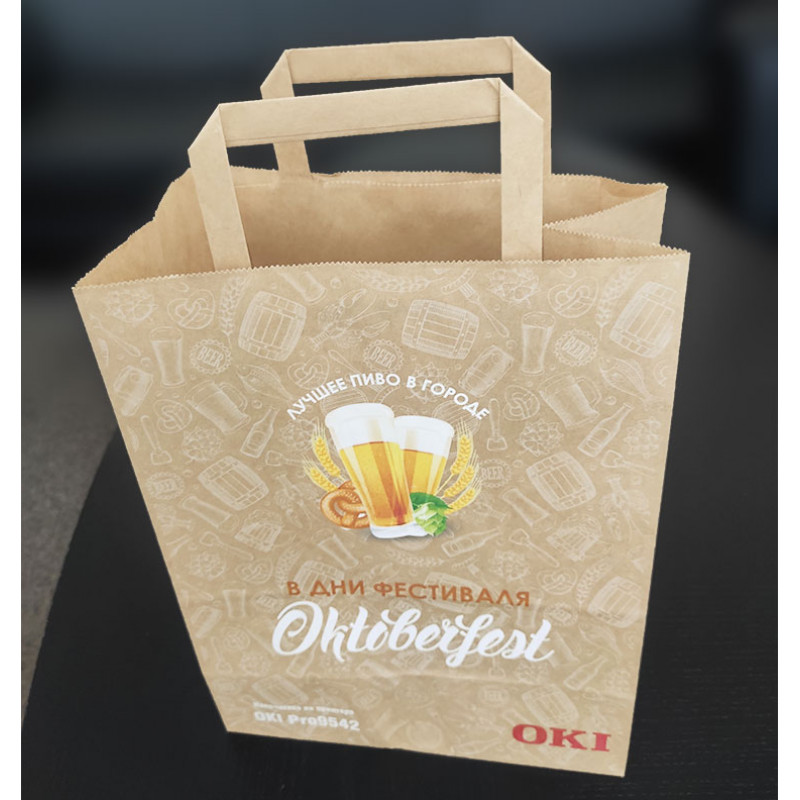 OKI Pro9542: печать на пакетах и сумках из крафтовой бумаги