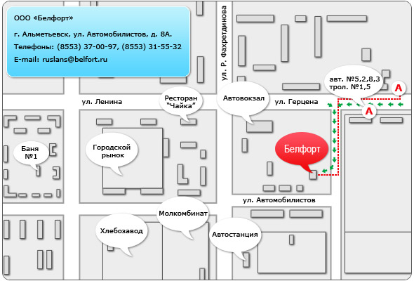 Схема проезда: ООО «Белфорт»